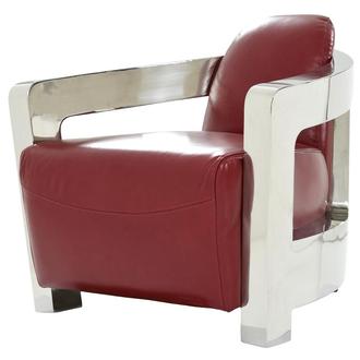 Aviator II Red Leather Accent Chair