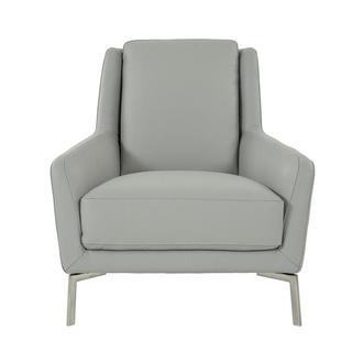 Puella Gray Leather Accent Chair
