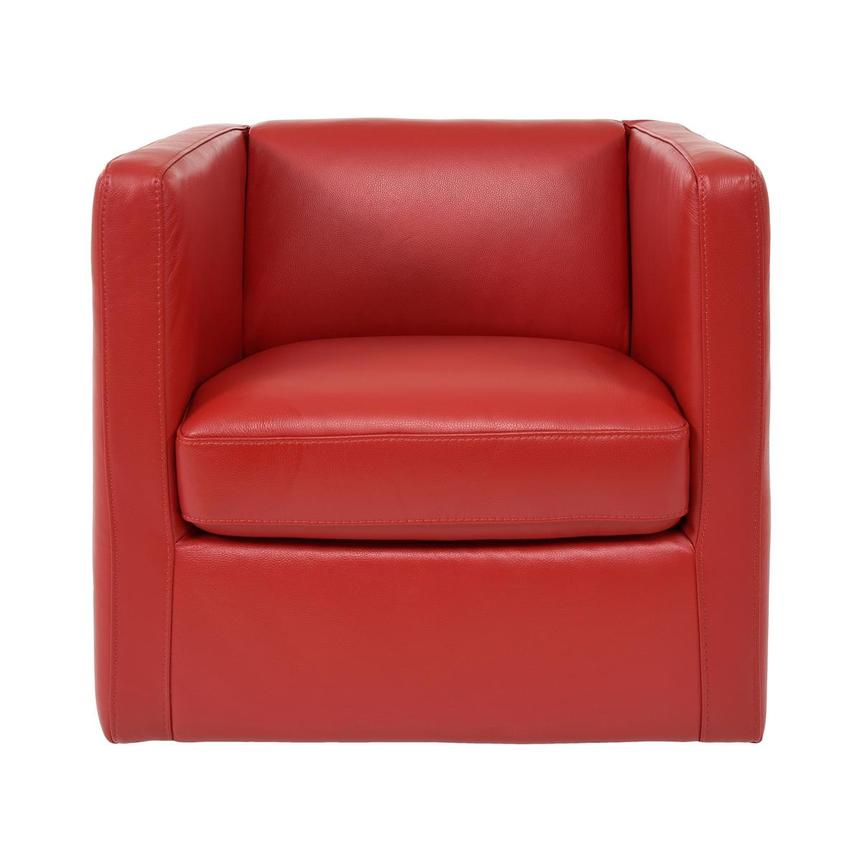 Cute Red Leather Swivel Chair  main image, 1 of 8 images.
