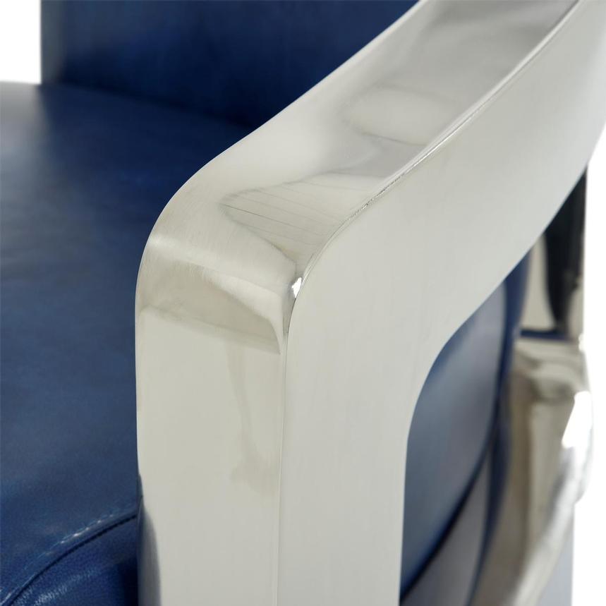 Aviator II Blue Leather Accent Chair alternate image, 7 of 9 images.