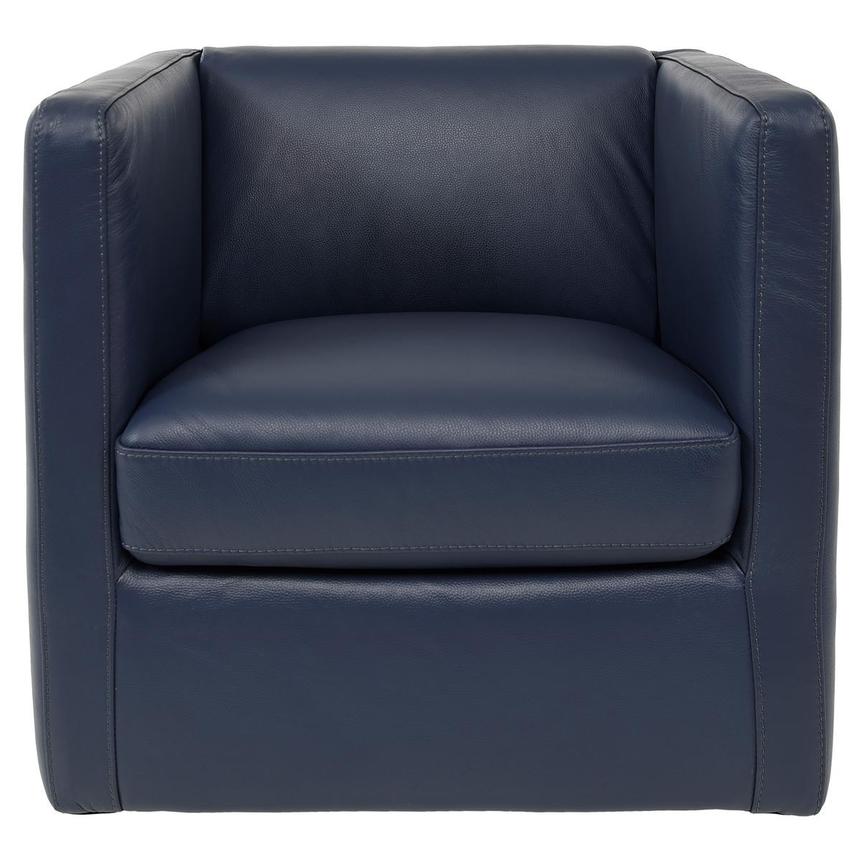 Cute Blue Leather Accent Chair alternate image, 4 of 7 images.