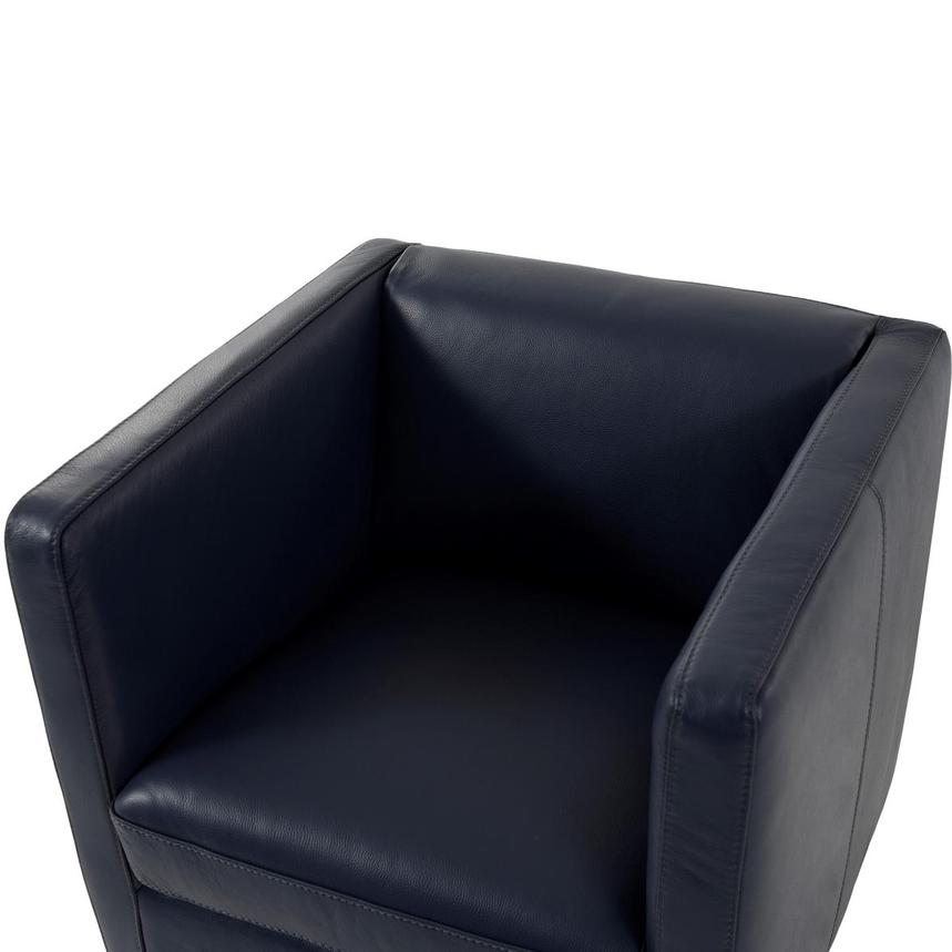 Cute Blue Leather Accent Chair alternate image, 5 of 7 images.