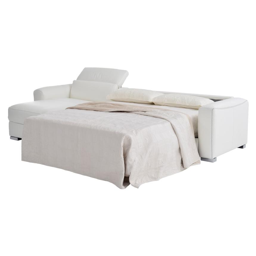 Bay Harbor White Leather Sleeper w/Left Chaise  alternate image, 2 of 10 images.