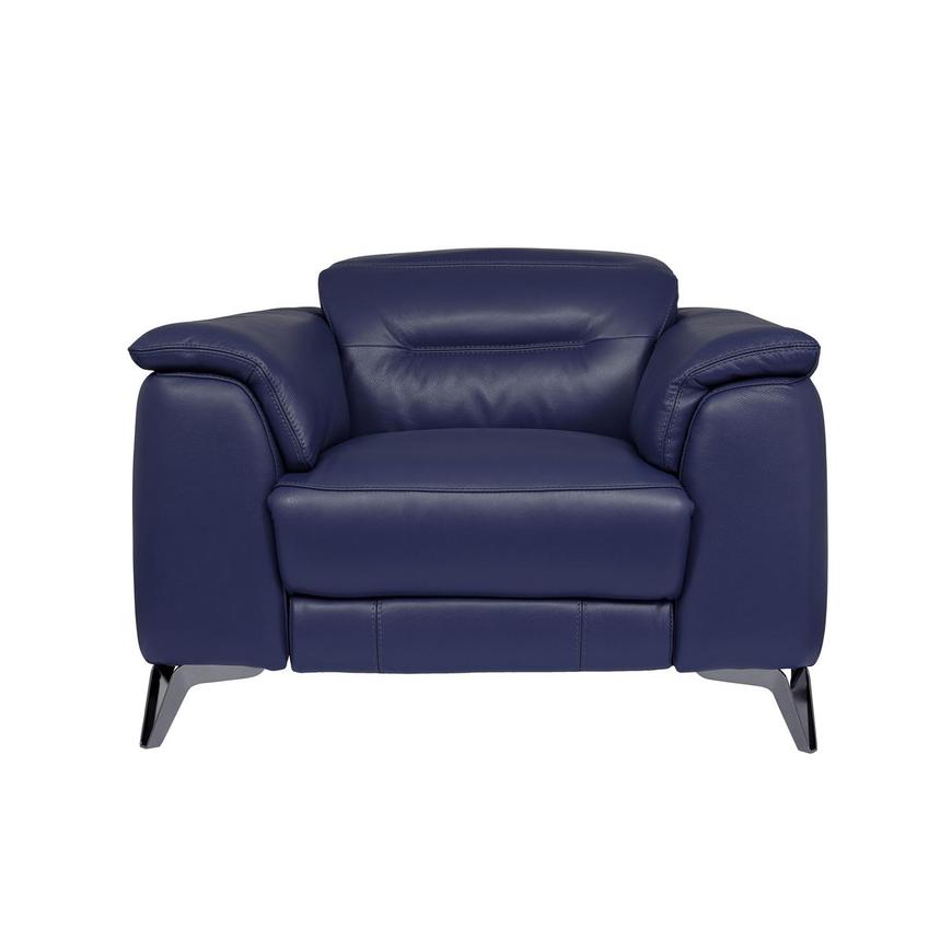 Anabel Blue Leather Power Recliner  main image, 1 of 12 images.