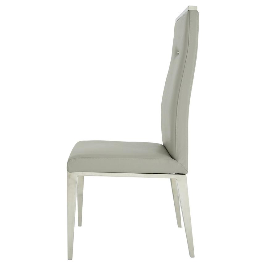Hyde Light Gray Leather Side Chair El Dorado Furniture