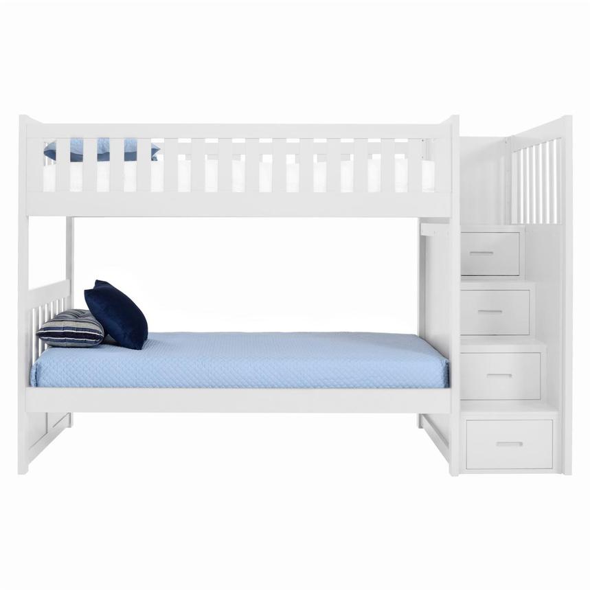 Balto White Twin Over Twin Bunk Bed w/Storage  main image, 1 of 6 images.