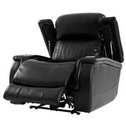 Obsidian Leather Power Recliner w/Massage & Heat  alternate image, 3 of 13 images.