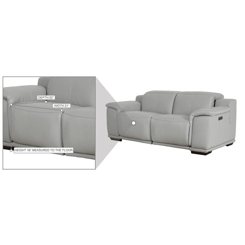 Davis 2.0 Silver Leather Power Reclining Loveseat  alternate image, 10 of 10 images.