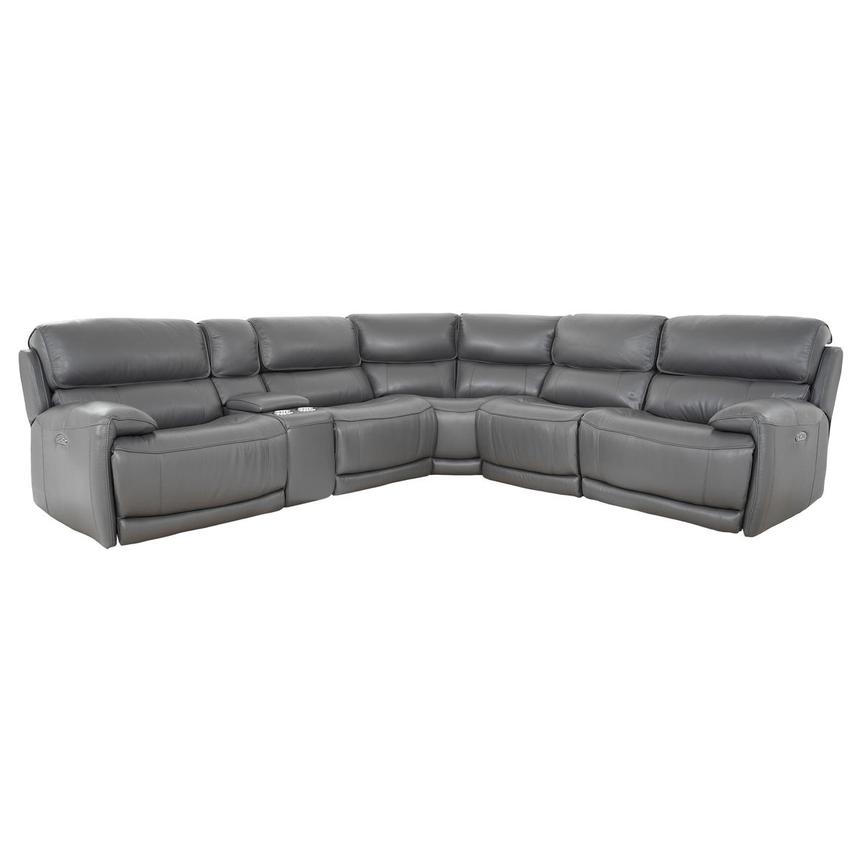 Cody Gray Leather Power Reclining Sectional with 6PCS/3PWR  main image, 1 of 10 images.