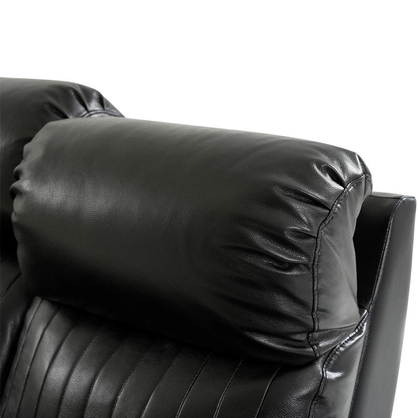 Obsidian Leather Power Reclining Sofa w/Massage & Heat  alternate image, 6 of 16 images.
