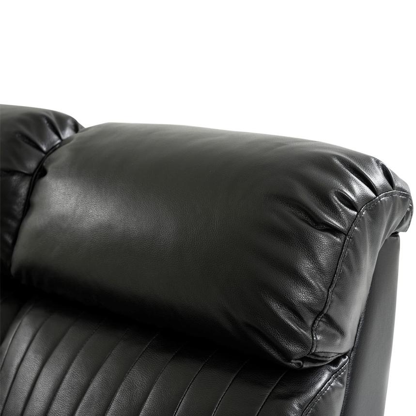Obsidian Leather Power Reclining Sofa w/Massage & Heat  alternate image, 7 of 16 images.
