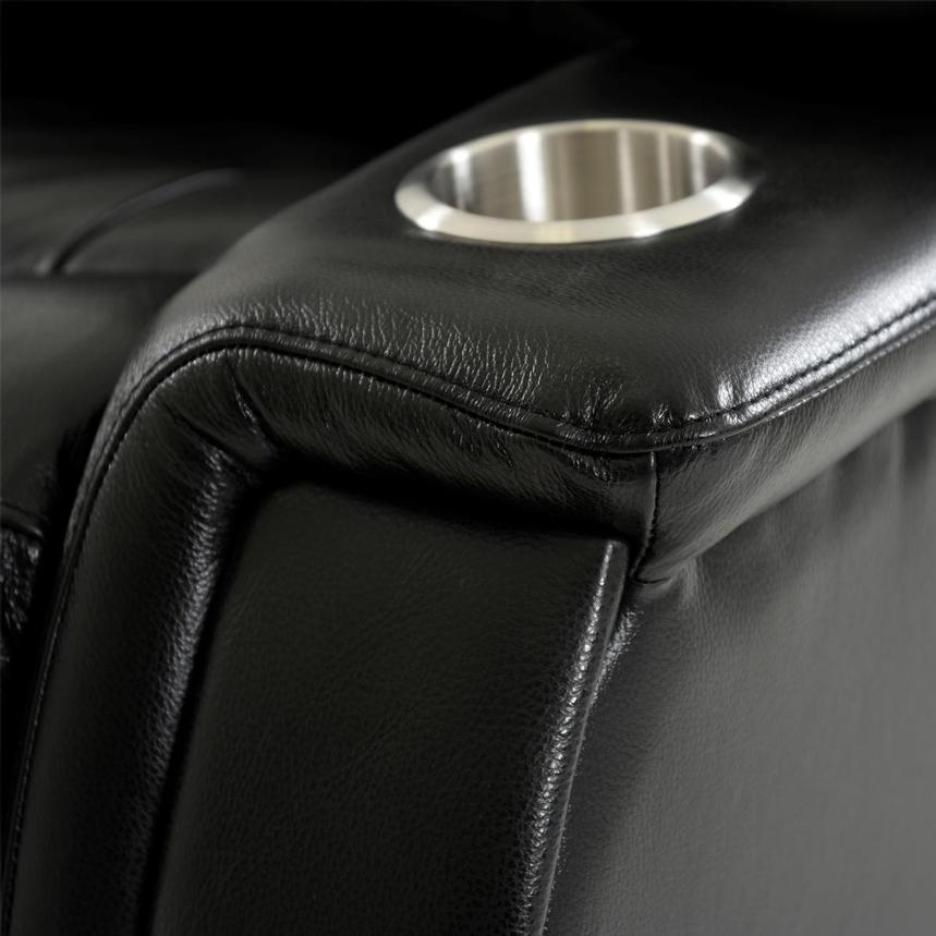 Obsidian Leather Power Reclining Sofa w/Massage & Heat  alternate image, 11 of 16 images.