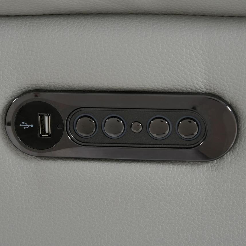 Davis 2.0 Silver Leather Power Recliner  alternate image, 9 of 10 images.