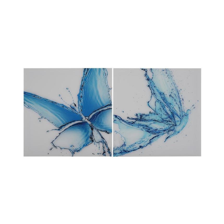 Papillon Bleu Set of 2 Acrylic Wall Art  main image, 1 of 4 images.