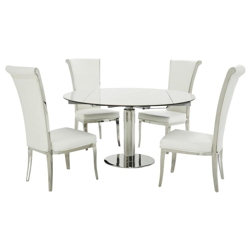 Tami Faux Mable/Joy White 5-Piece Dining Set  main image, 1 of 12 images.