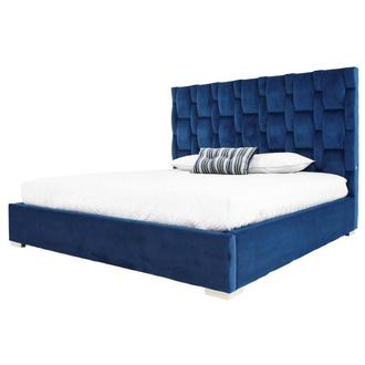 Livia Blue King Platform Bed