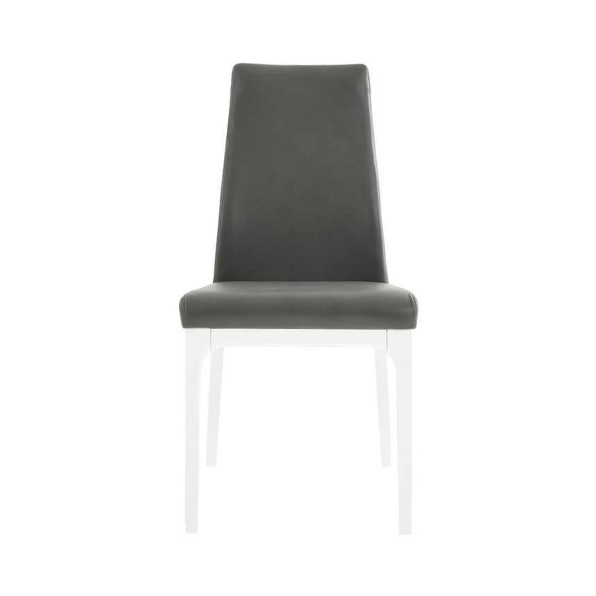 Valencia White/Gray Leather Side Chair  main image, 1 of 6 images.
