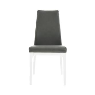 Valencia White/Gray Leather Side Chair