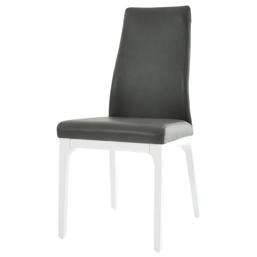 Valencia White/Gray Leather Side Chair  alternate image, 2 of 6 images.