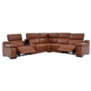 Gian Marco Tan Leather Power Reclining Sectional with 6PCS/2PWR  alternate image, 2 of 8 images.
