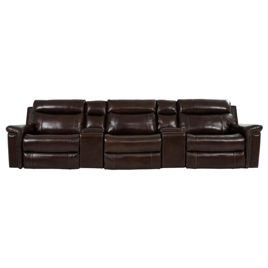 Billy Joe Home Theater Leather Seating with 5PCS/2PWR  main image, 1 of 11 images.