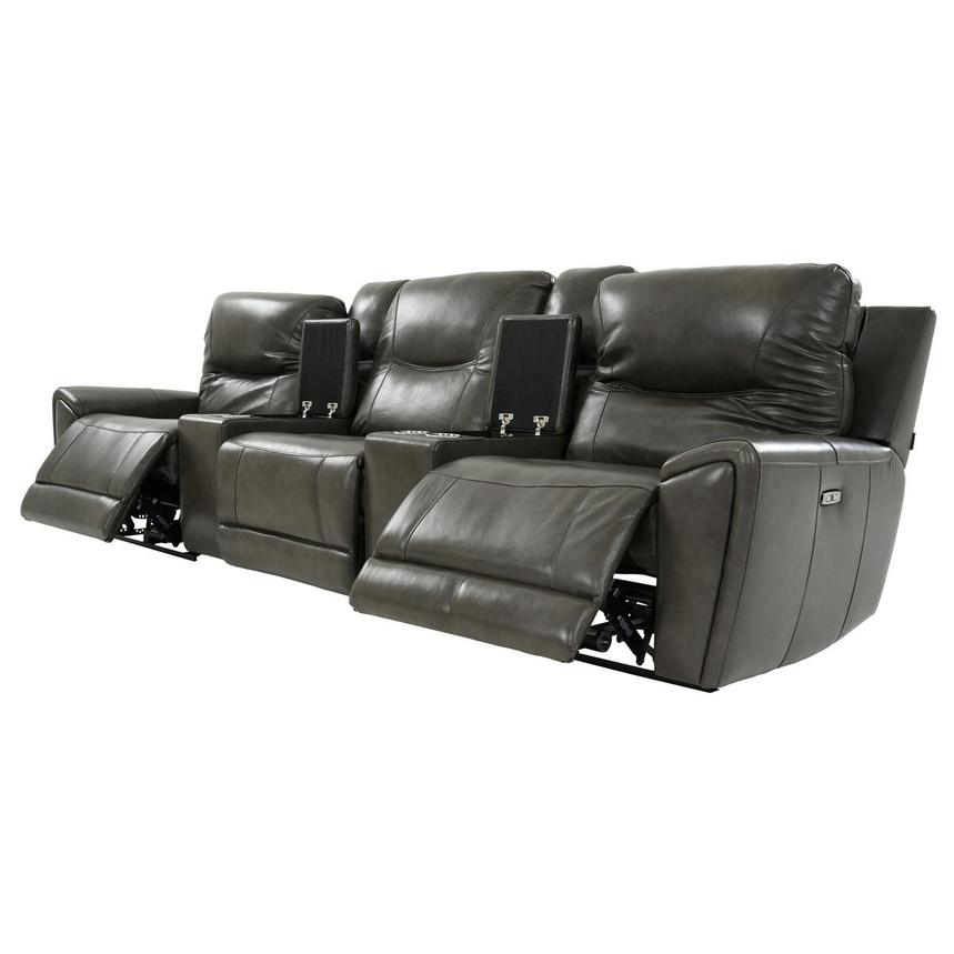 London Home Theater Leather Seating with 5PCS/2PWR  alternate image, 3 of 11 images.
