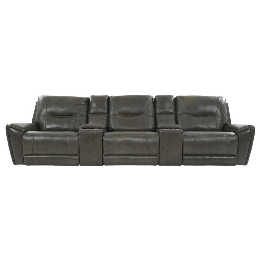London Home Theater Leather Seating with 5PCS/3PWR  main image, 1 of 11 images.