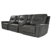 London Home Theater Leather Seating with 5PCS/3PWR  alternate image, 2 of 11 images.