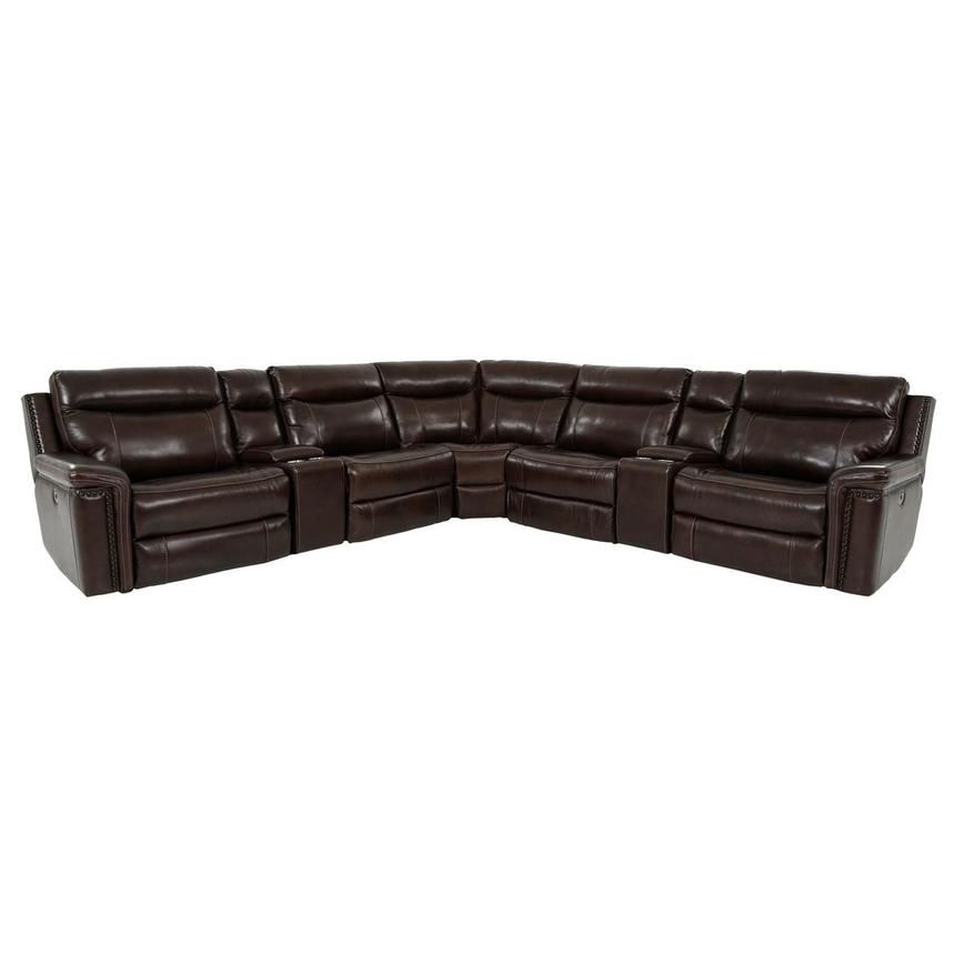 Billy Joe Leather Power Reclining Sectional with 7PCS/3PWR  main image, 1 of 11 images.