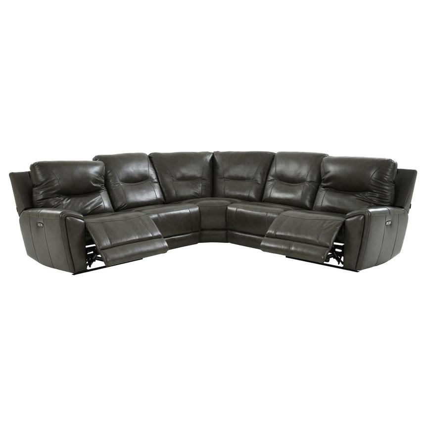 London Leather Power Reclining Sectional with 5PCS/2PWR  alternate image, 2 of 9 images.