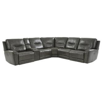 London Leather Power Reclining Sectional
