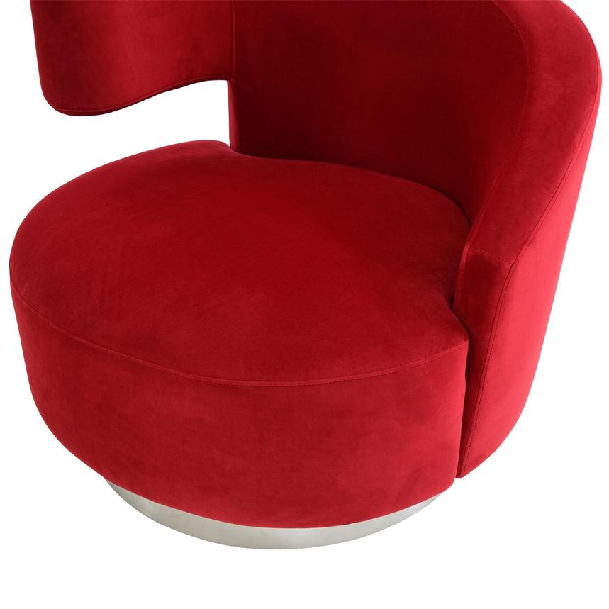Okru II Red Swivel Chair w/2 Pillows  alternate image, 8 of 12 images.