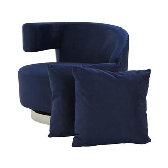 Okru II Dark Blue Swivel Chair w/2 Pillows