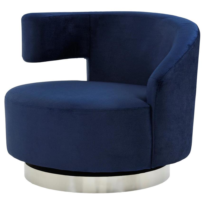 Okru Dark Blue Swivel Chair | El Dorado Furniture