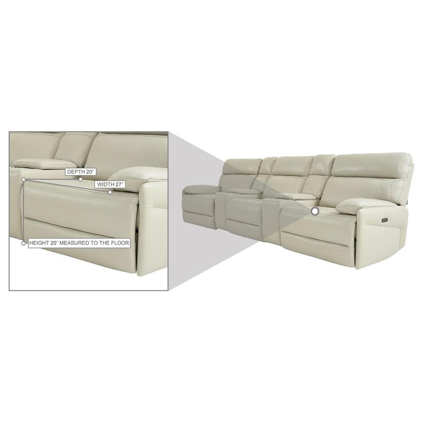 Benz Cream Home Theater Leather Seating with 5PCS/2PWR  alternate image, 12 of 12 images.