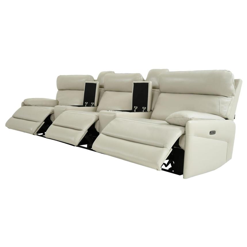 Benz Cream Home Theater Leather Seating with 5PCS/3PWR  alternate image, 3 of 12 images.