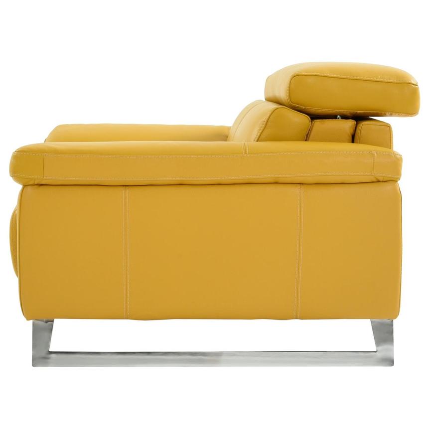 Gabrielle Yellow Leather Power Recliner  alternate image, 4 of 11 images.