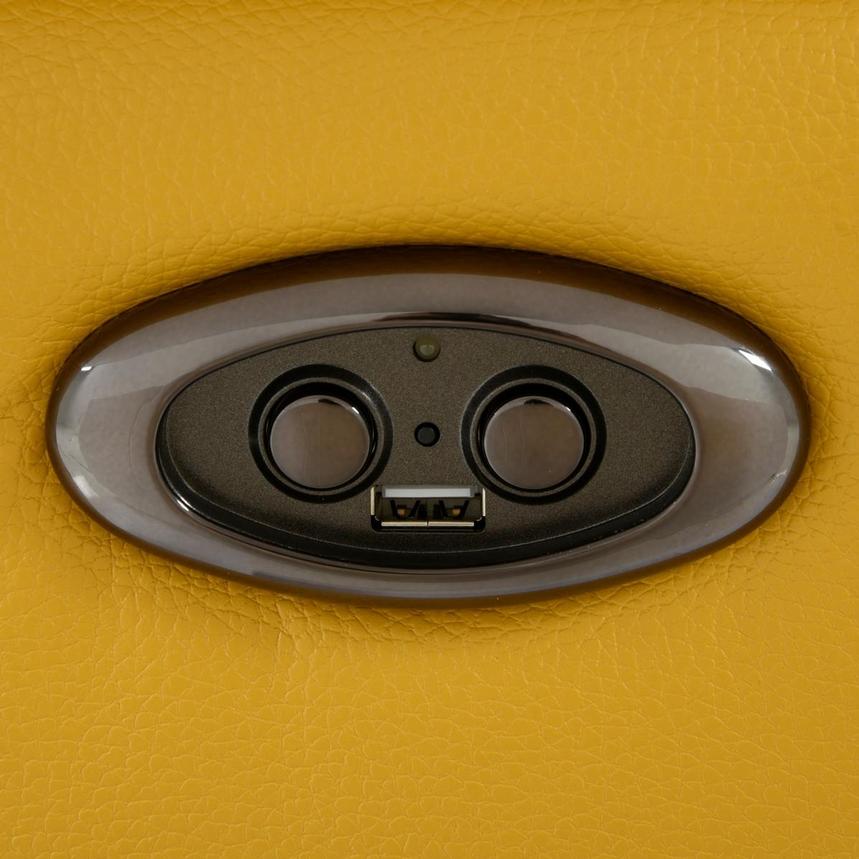 Gabrielle Yellow Leather Power Recliner  alternate image, 9 of 11 images.