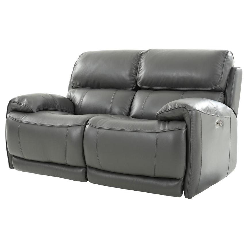 Cody Gray Leather Power Reclining Loveseat  alternate image, 2 of 9 images.