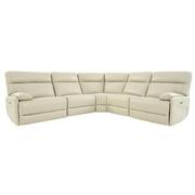 Benz Cream Leather Power Reclining Sectional with 5PCS/3PWR  main image, 1 of 9 images.