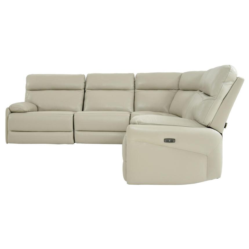 Benz Cream Leather Power Reclining Sectional with 5PCS/3PWR  alternate image, 3 of 9 images.
