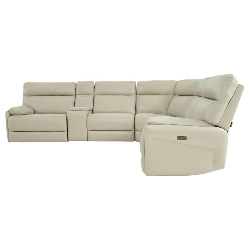 Benz Cream Leather Power Reclining Sectional with 6PCS/3PWR  alternate image, 3 of 11 images.