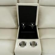 Benz Cream Leather Power Reclining Sectional with 6PCS/3PWR  alternate image, 8 of 11 images.