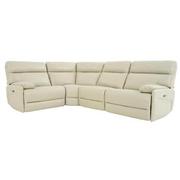 Benz Cream Leather Power Reclining Sectional with 4PCS/2PWR  main image, 1 of 9 images.