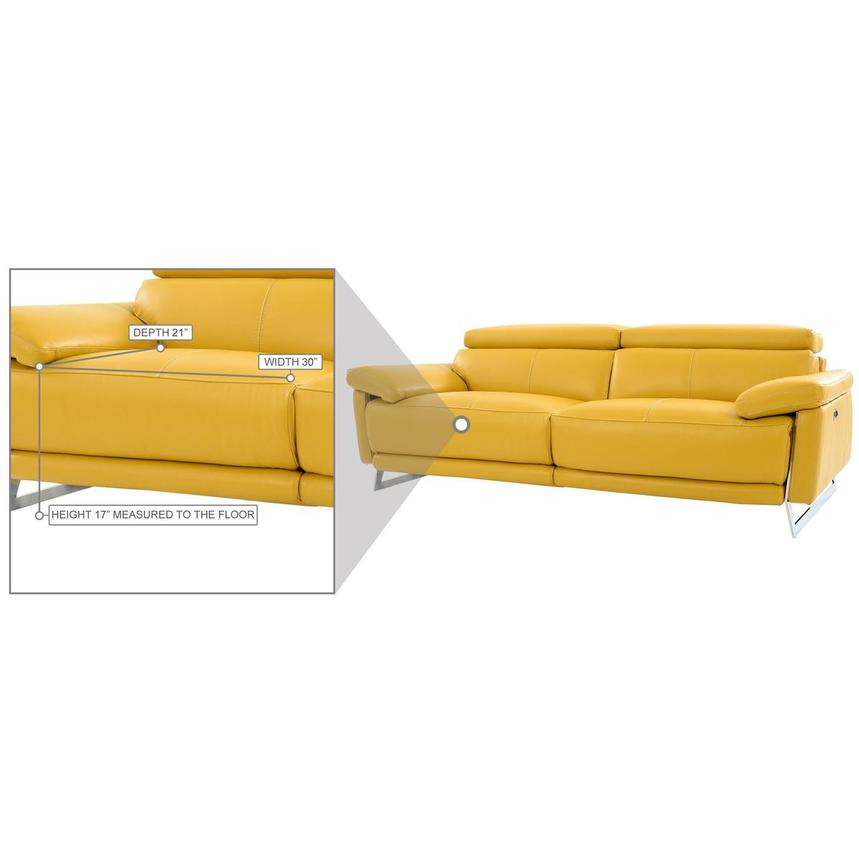 Gabrielle Yellow Leather Power Reclining Sofa  alternate image, 11 of 11 images.