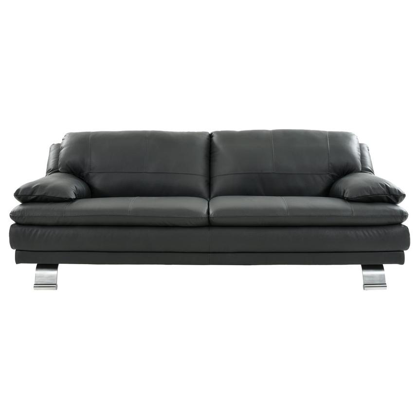 Rio Dark Gray Leather Sofa  main image, 1 of 7 images.