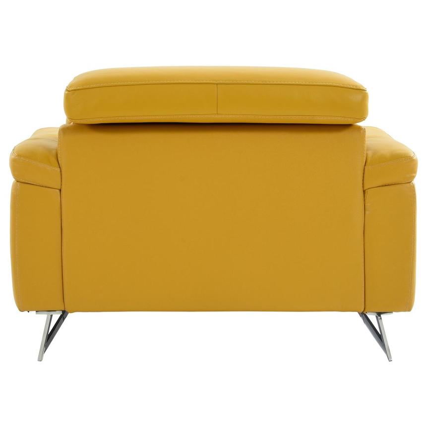 Yellow leather 2024 chair with ottoman