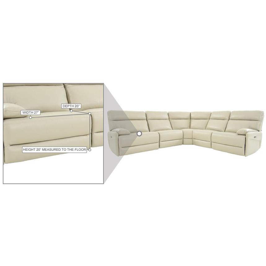 Benz Cream Leather Power Reclining Sectional with 5PCS/2PWR alternate image, 9 of 9 images.