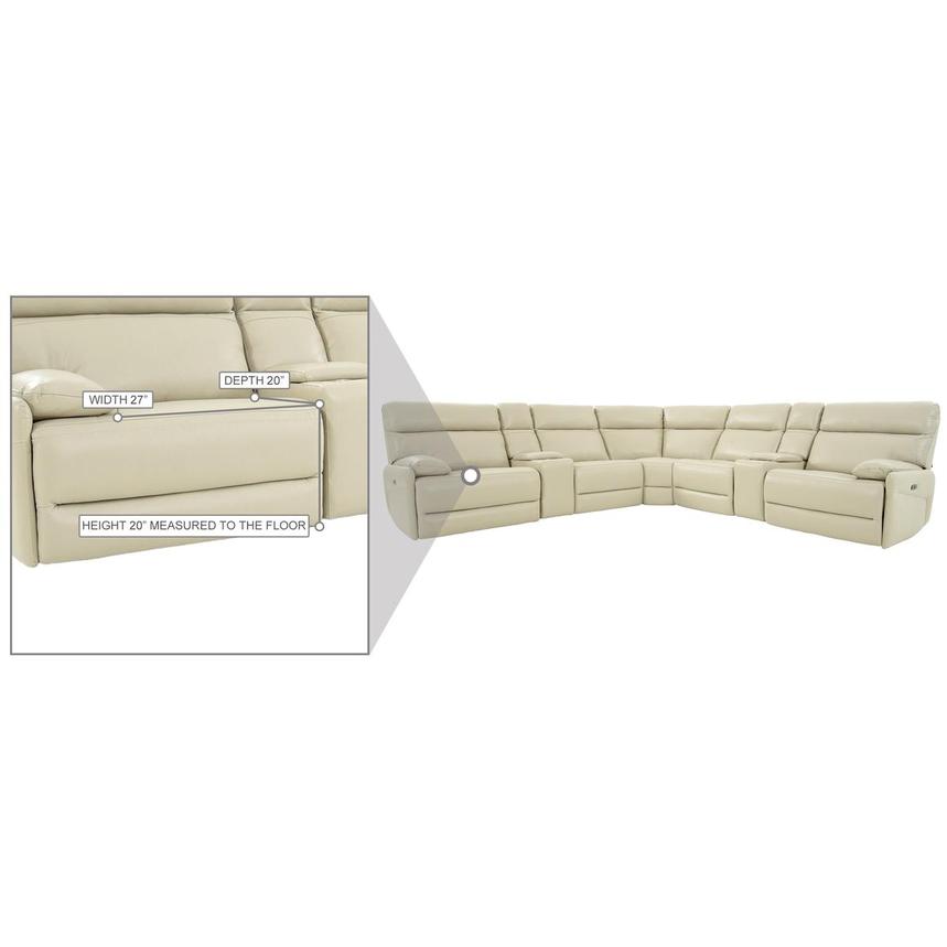 Benz Cream Leather Power Reclining Sectional with 7PCS/3PWR alternate image, 11 of 11 images.