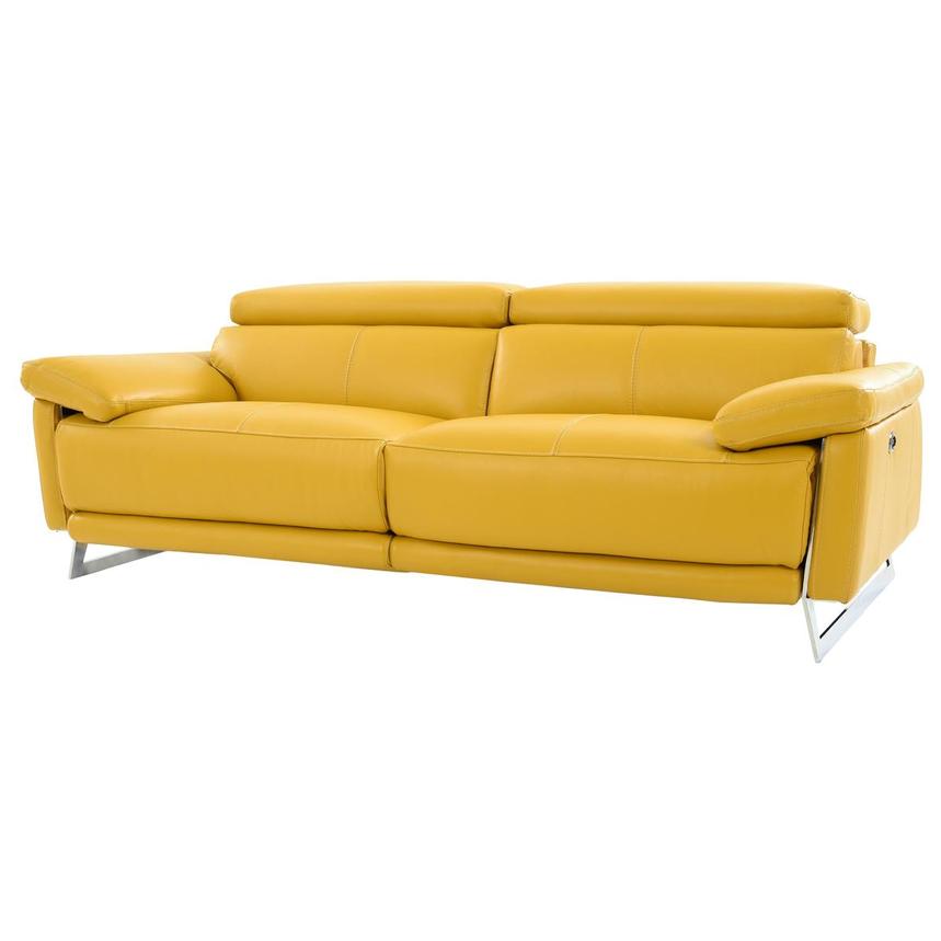 Gabrielle Yellow Leather Power Reclining Sofa El Dorado Furniture
